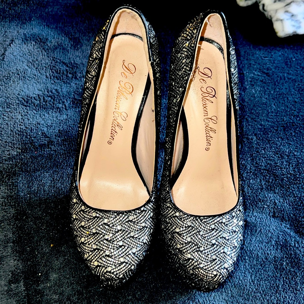 Black/Silver High Heel pumps